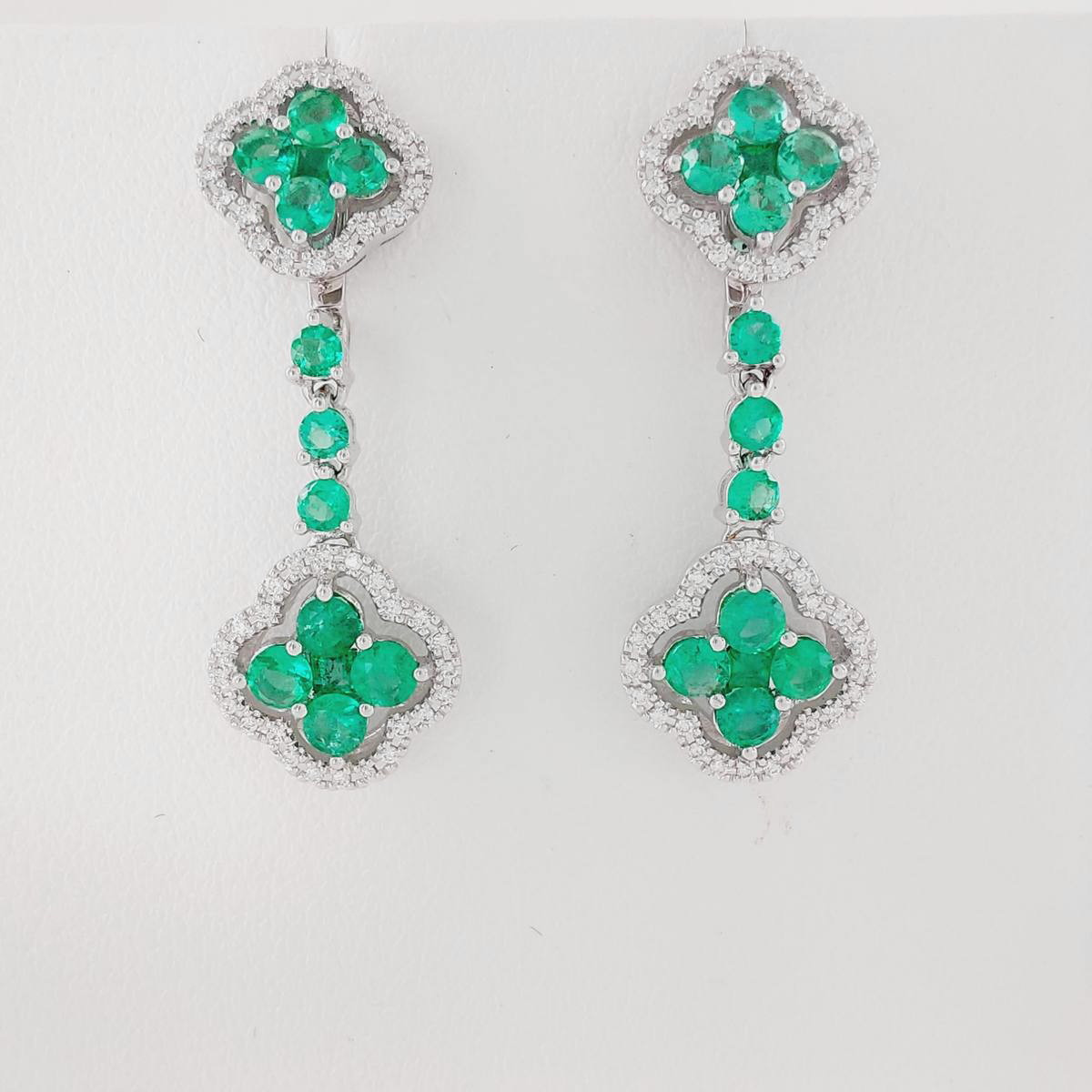 PENDIENTES DESMONTABLES ESMERALDA 1,18 CT Y BRILLANTE 0,17 CT